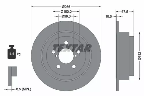 1x  TEXTAR Brake Disc 92082000 266
