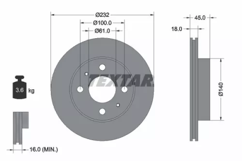 TEXTAR TEXTAR 92090900 1x TEXTAR 92090900 Brake Disc 