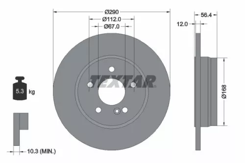 TEXTAR TEXTAR (92091103) 1x  TEXTAR Brake Disc 