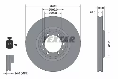 TEXTAR TEXTAR 92091400 1x TEXTAR 92091400 Brake Disc 