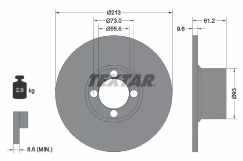 1x  TEXTAR Brake Disc 92092600 213