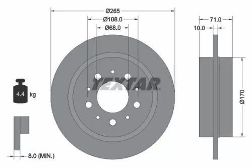 1x TEXTAR 92097800 Brake Disc