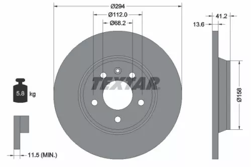 TEXTAR TEXTAR (92098103) 1x  TEXTAR Brake Disc 92098103 294 