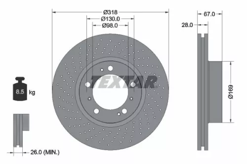 TEXTAR TEXTAR 92099907 1x TEXTAR 92099907 Brake Disc 