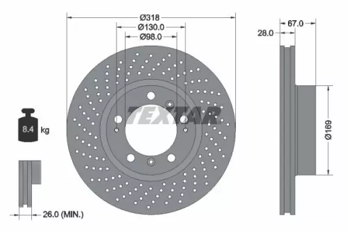 1x TEXTAR 92100007 Brake Disc