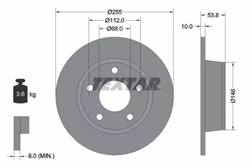 1x TEXTAR 92104103 Brake Disc