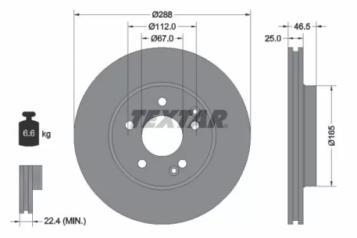 1x  TEXTAR Brake Disc