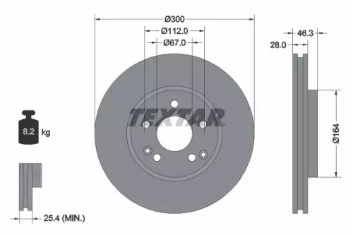 1x  TEXTAR Brake Disc