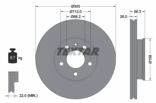 1x TEXTAR 92109803 Brake Disc