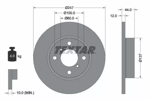TEXTAR TEXTAR (92110803) 1x  TEXTAR Brake Disc 