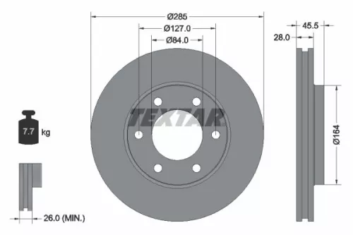 TEXTAR TEXTAR 92113000 1x TEXTAR 92113000 Brake Disc 