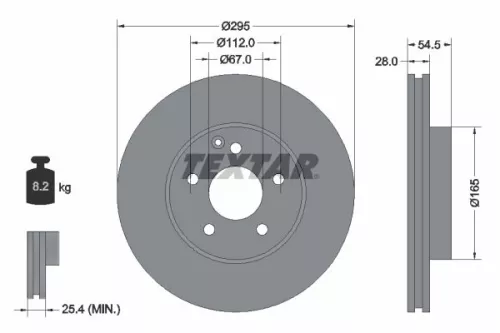 TEXTAR TEXTAR 92115205 1x TEXTAR 92115205 Brake Disc 