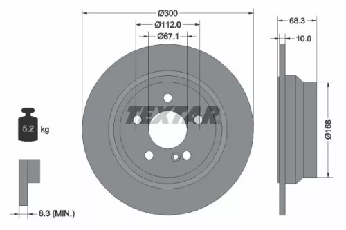 TEXTAR TEXTAR 92115405 1x TEXTAR 92115405 Brake Disc 