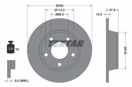 TEXTAR TEXTAR 92117303 1x TEXTAR 92117303 Brake Disc 