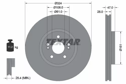 1x  TEXTAR Brake Disc