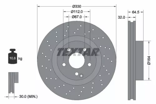 TEXTAR TEXTAR 92120205 1x TEXTAR 92120205 Brake Disc 
