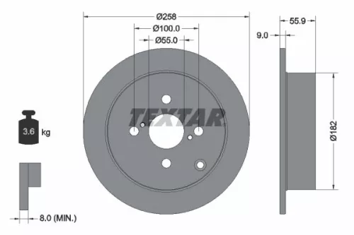 1x TEXTAR 92126103 Brake Disc