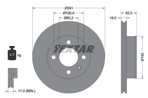 1x  TEXTAR Brake Disc