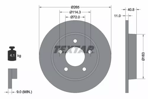TEXTAR TEXTAR 92130500 1x TEXTAR 92130500 Brake Disc 