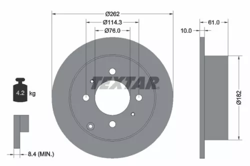 TEXTAR TEXTAR 92130900 1x TEXTAR 92130900 Brake Disc 