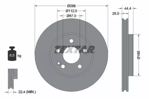 1x TEXTAR 92132005 Brake Disc