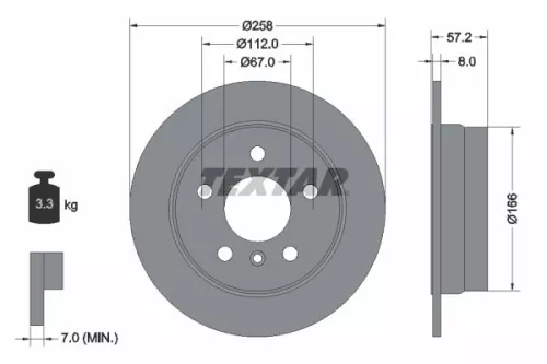 1x  TEXTAR Brake Disc