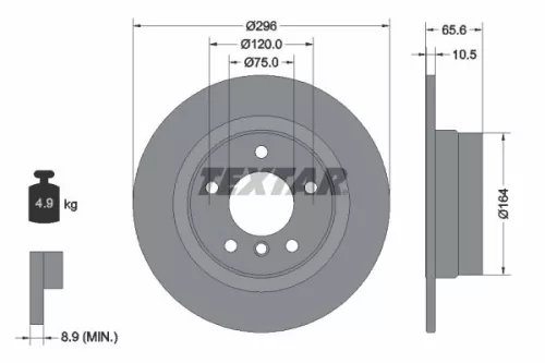 1x TEXTAR 92133103 Brake Disc
