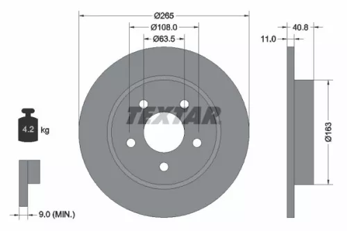 1x TEXTAR 92133703 Brake Disc
