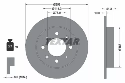 TEXTAR TEXTAR 92134303 1x TEXTAR 92134303 Brake Disc 