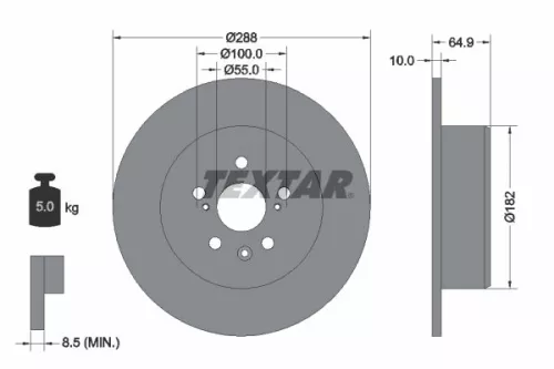 TEXTAR TEXTAR 92135903 1x TEXTAR 92135903 Brake Disc 