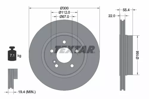 1x TEXTAR 92137203 Brake Disc