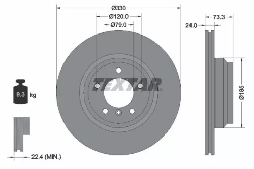 1x  TEXTAR Brake Disc