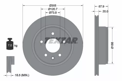 TEXTAR TEXTAR (92139300) 1x  TEXTAR Brake Disc 