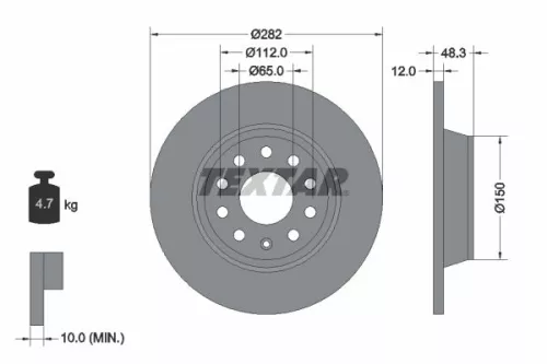 1x  TEXTAR Brake Disc 92140803 282