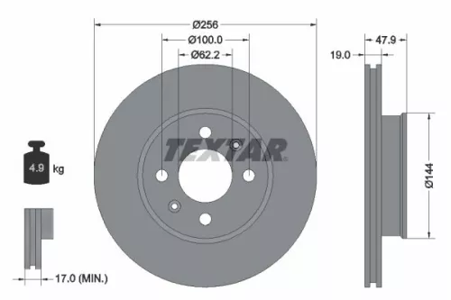1x  TEXTAR Brake Disc