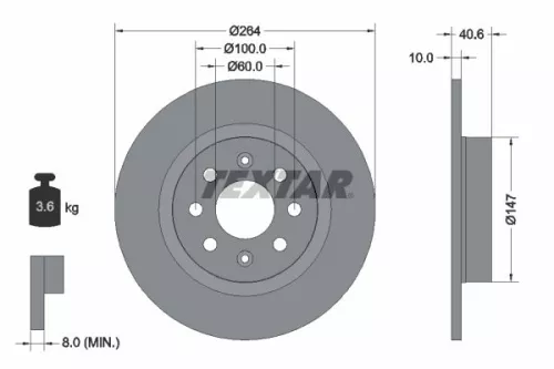 TEXTAR TEXTAR (92145903) 1x  TEXTAR Brake Disc 