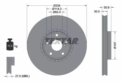 TEXTAR TEXTAR 92147803 1x TEXTAR 92147803 Brake Disc 