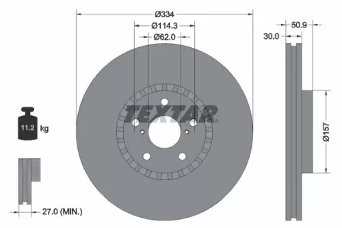 1x TEXTAR 92147903 Brake Disc
