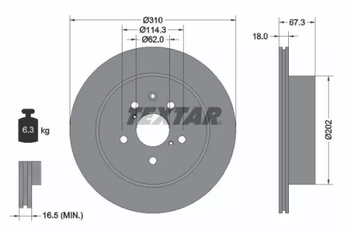 1x TEXTAR 92148003 Brake Disc