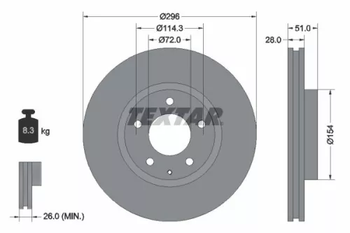 TEXTAR TEXTAR 92148100 1x TEXTAR 92148100 Brake Disc 