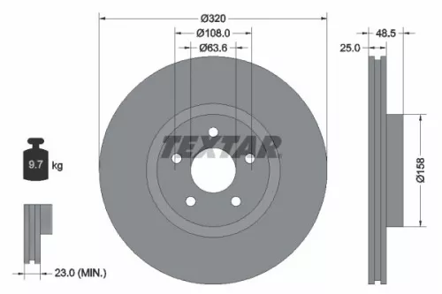 TEXTAR TEXTAR 92149105 1x TEXTAR 92149105 Brake Disc 