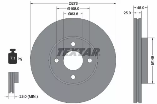 TEXTAR TEXTAR 92159003 1x TEXTAR 92159003 Brake Disc 
