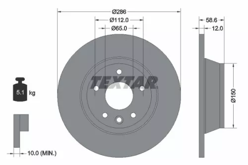 TEXTAR TEXTAR 92159403 1x TEXTAR 92159403 Brake Disc 