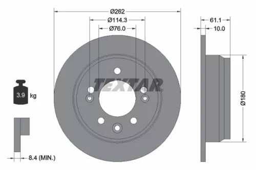 1x  TEXTAR Brake Disc