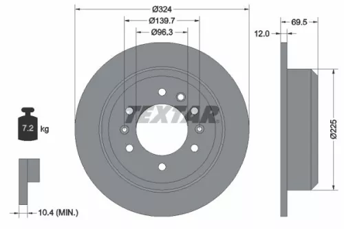 1x TEXTAR 92161800 Brake Disc