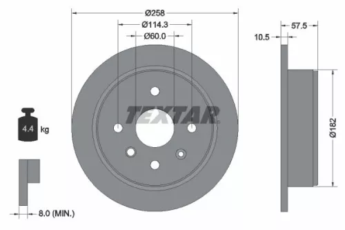 1x TEXTAR 92163003 Brake Disc