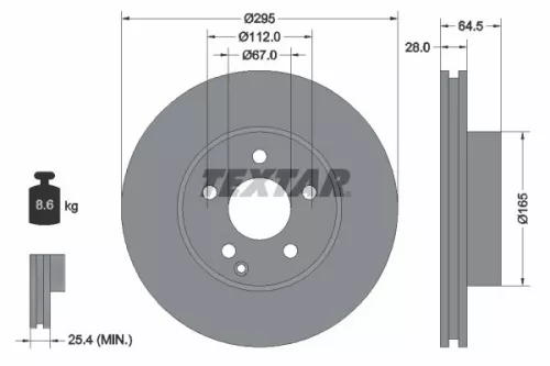 1x  TEXTAR Brake Disc