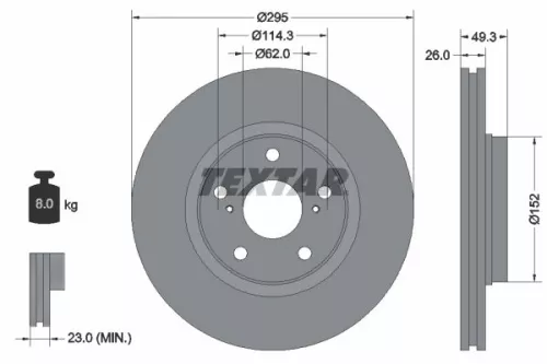 TEXTAR TEXTAR 92163903 1x TEXTAR 92163903 Brake Disc 