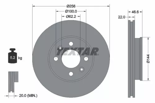 1x  TEXTAR Brake Disc