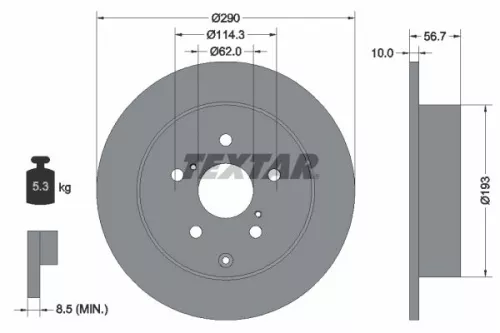 TEXTAR TEXTAR 92164803 1x TEXTAR 92164803 Brake Disc 